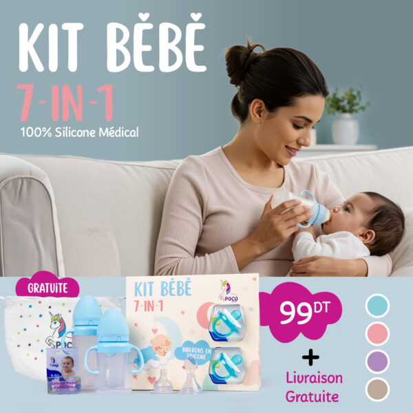 Kit Bébé 7-en-1 Pocobaby – 100% Silicone Médical