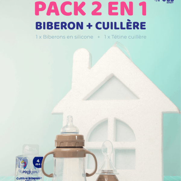 Pack 2 en 1 Biberon + cuillère